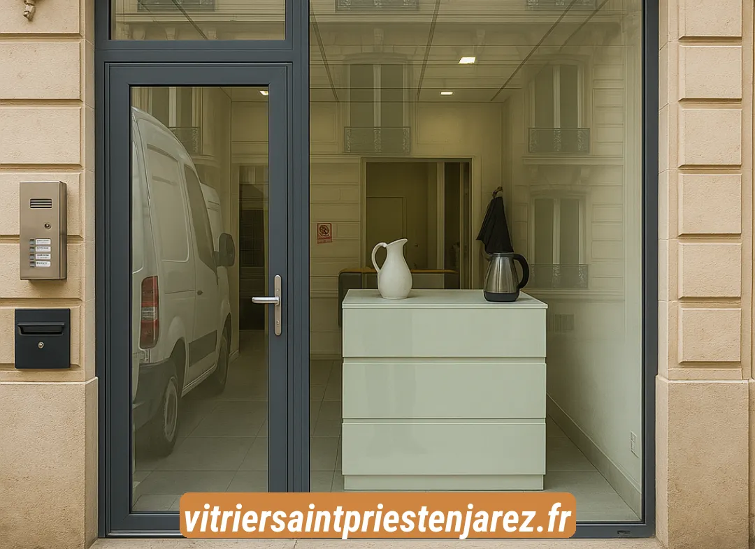 Façade vitrine de magasin en aluminium sur mesure à Saint-Priest-en-Jarez